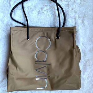 Calvin Klein Mallory Tote Bag Dark Beige